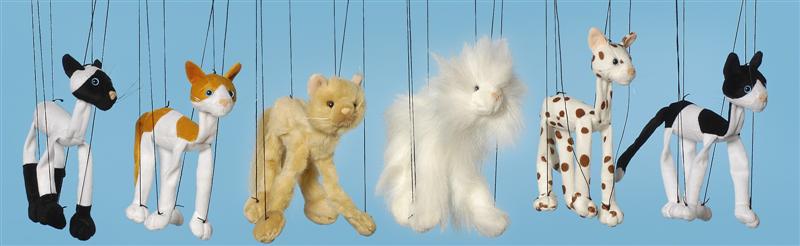 These little kitten string puppets are just 8 inches tall and will play and...